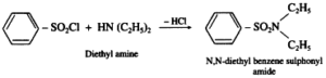 Distinguish between diethylamine by using Hinsberg’s reagent