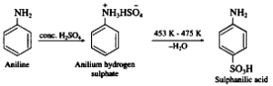 aniline into sulphonic acid