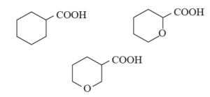 vi. Arrange the following carboxylic acids